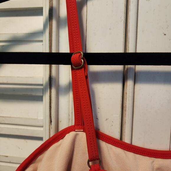 Flirty Ruffled 1 Piece Bathing Suit Sugar Coast by Lolli Swim Red Medium RED - Picture 4 of 6